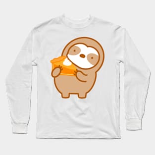 Cute Pumpkin Pie Sloth Long Sleeve T-Shirt